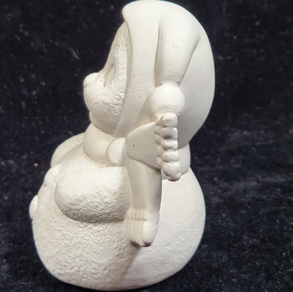 Cute Little 3 3/4" Tall Ready To Paint Ceramic Bisque Snowman With Hat and Scarf - Picture 3 of 10